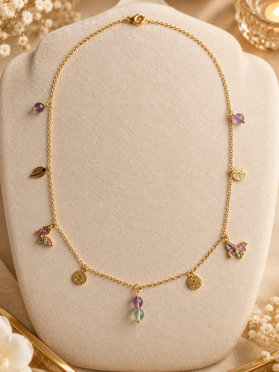 Collier Papillons & Douceur Florale