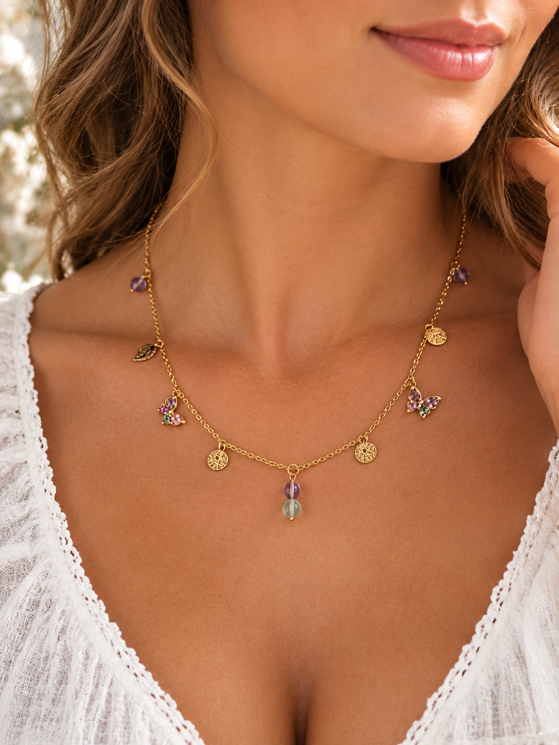 Collier Papillons & Douceur Florale
