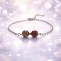 Bracelet Agate du Botswana 8mm — Argent 925, Équilibre Énergétique & Harmonie
