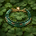 Bracelet Jade Verte & Hématite Dorée — Chaînette Acier Doré, Style Bohème Raffiné