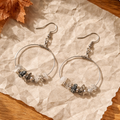 Boucles d'oreilles Quartz Rutilé Noir Chips — Pierre naturelle, Argent sterling