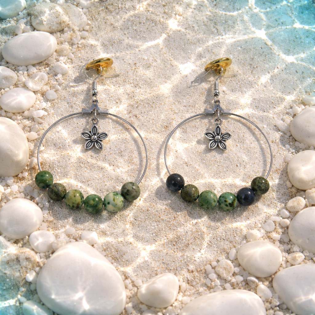 Boucles d'oreilles Turquoise Africaine .