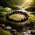 Bracelet Pyrite & Tourmaline Noire 8mm — 16cm