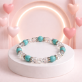 Bracelet Howlite Turquoise et Cristal de Roche.
