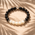 Bracelet Nacre & Tourmaline Noire — 15cm