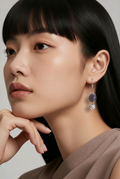 Boucles d'oreilles Améthyste Chevron — Pierre naturelle 10mm, Argent 925
