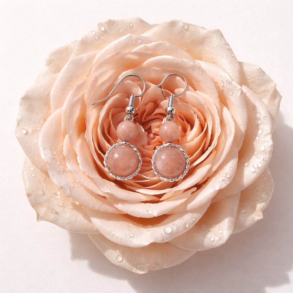 Boucles d'oreilles Pierre de Soleil — Pierre naturelle