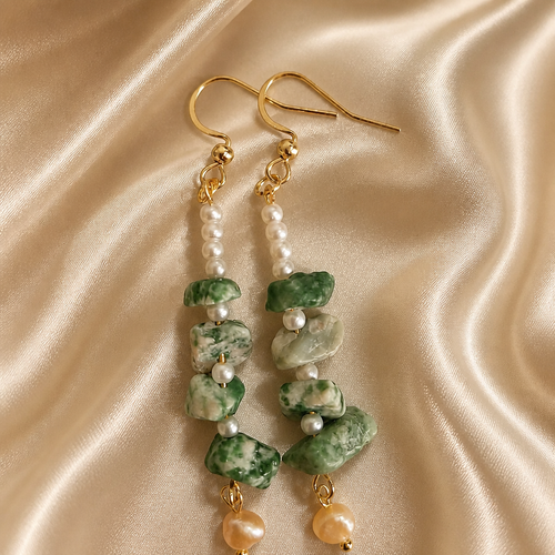 Boucles d'oreilles en Agate Arbre Chips.