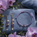 Parure Améthyste et Perles d'eau.