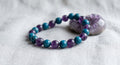 Bracelet apatite bleue et améthyste