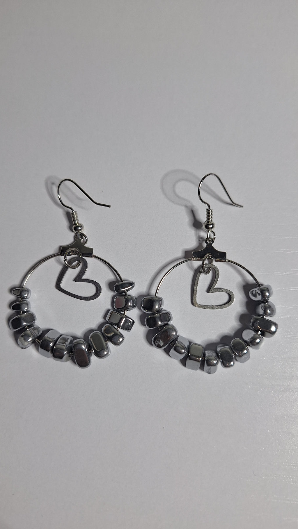 Boucles d'oreilles Hématite Gris Anthracite — Pierre d'ancrage, Acier inoxydable