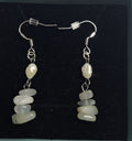 Boucles d’oreilles pendantes en pierre de lune et perle d’eau douce