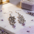 Boucles d'oreilles Fleurs Améthyste Facettée 4mm — Pierre naturelle, Argent 925