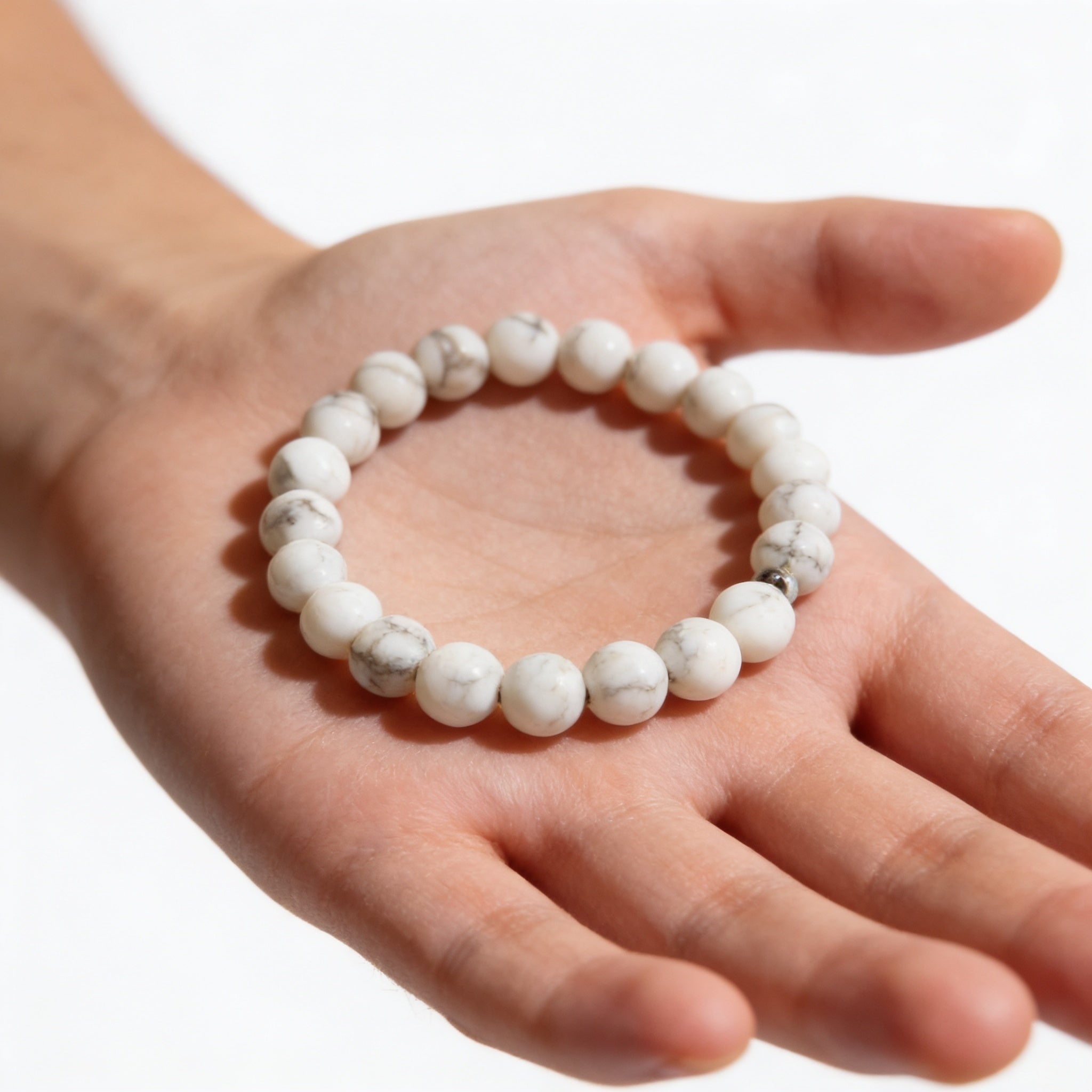 Bracelet en Howlite- Pierre naturelle apaisante