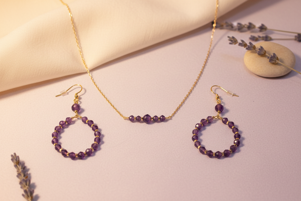 Parure améthyste, photo produit