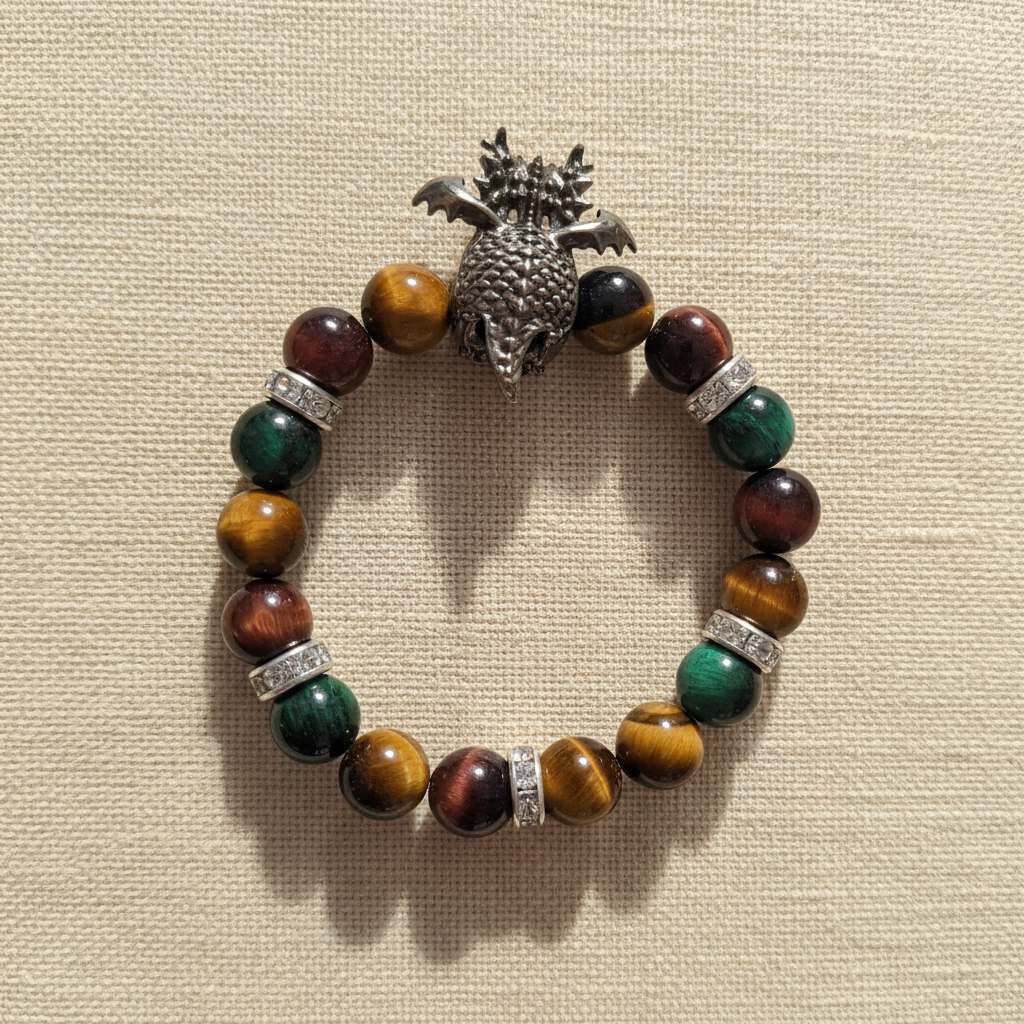 Bracelet dragon en œil de tigre
