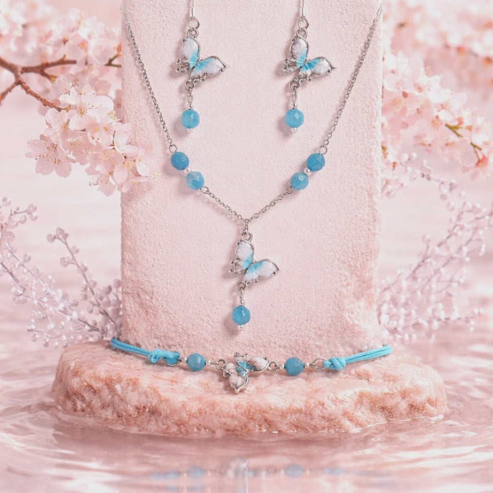 Parure Apatite Bleue.