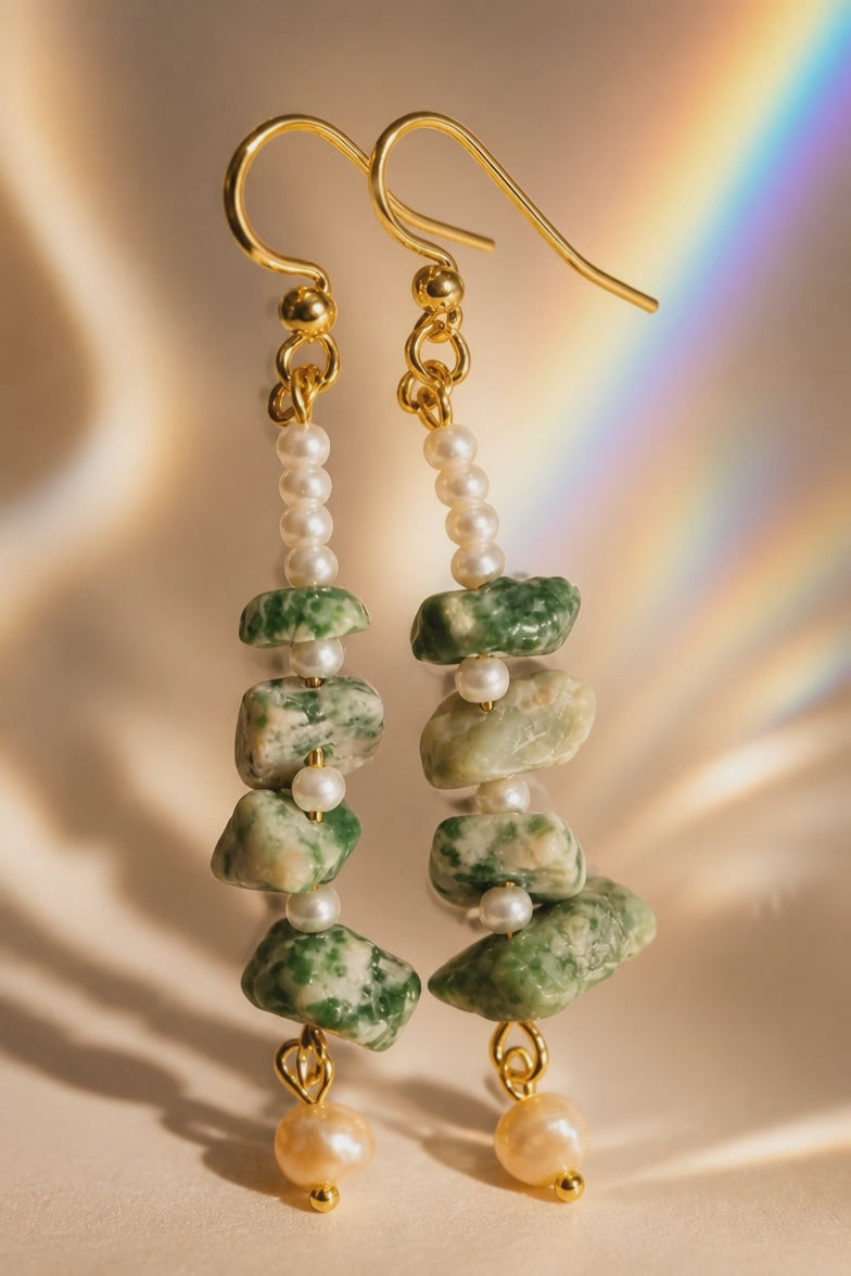 Boucles d'oreilles en Agate Arbre Chips.