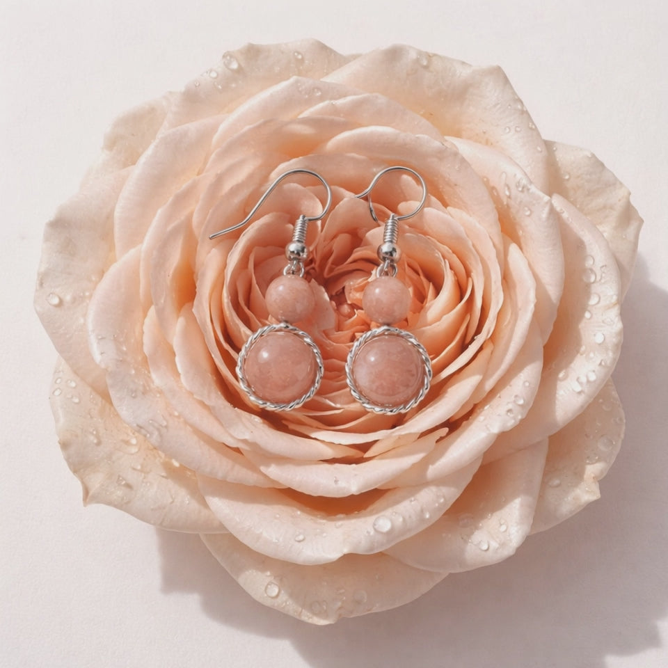 Boucles d'oreilles Pierre de Soleil — Pierre naturelle